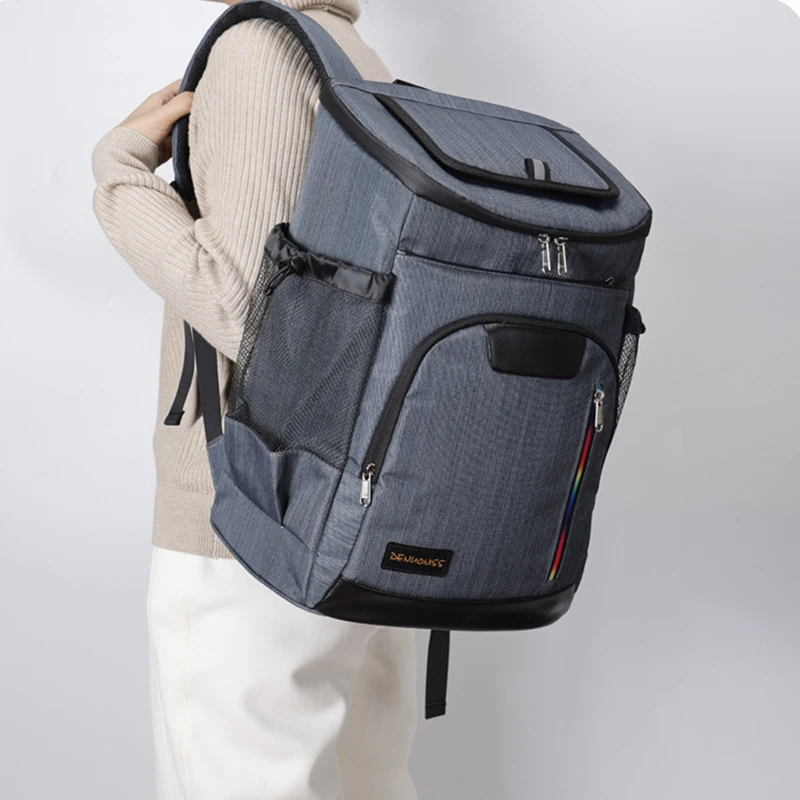 34L Camping Picnic Bag EVA Leak Proof Fruit Beer Beverage Insulated Ice Bags Outdoor Tableware Storage Backpack A1174