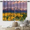 Curtains Spring Sunflowers Sunsets Shine In Bloom Flowers For Bedroom And Living Room Blackout Polyester Curtains Home Decor 3