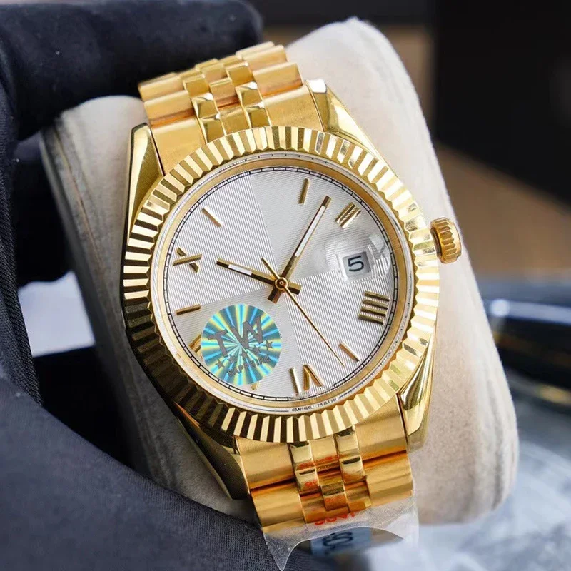 

Hot Selling Luxury Men's Women's Watch Dual Calendar Automatic Mechanical Watch Gold Black White Party Dinner Fashion Watches