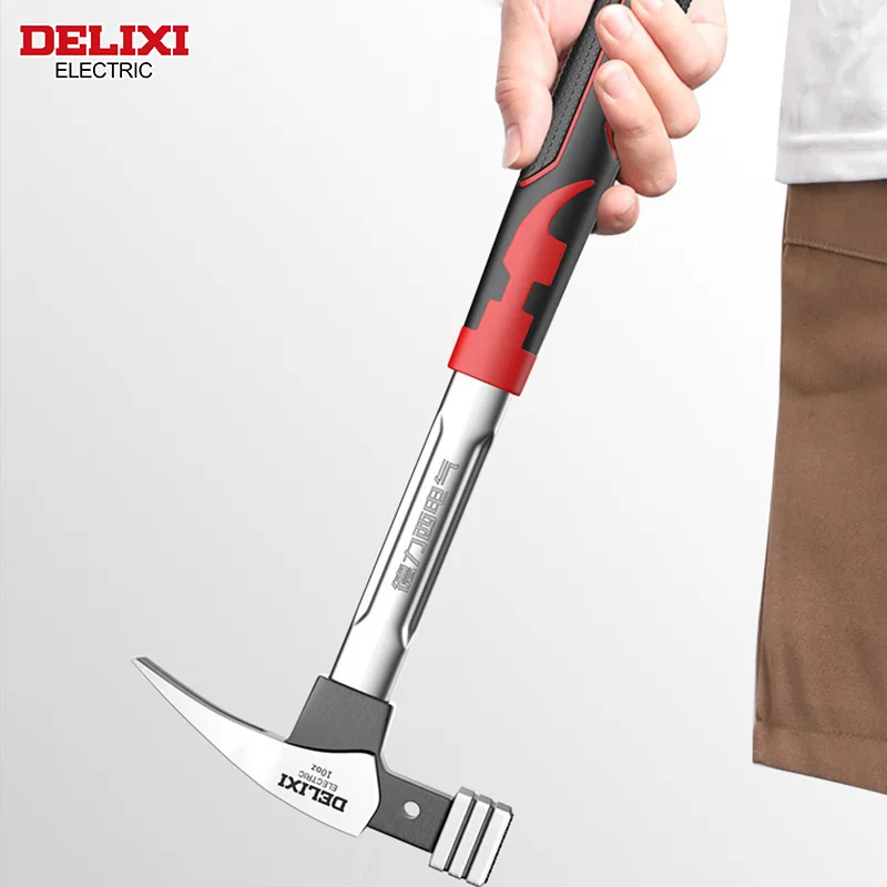 DELIXI ELECTRIC High Carbon Steel Multifunction Non-slip Shockproof Magnetic Claw Hammer Woodworking claw hammer multitool hammer