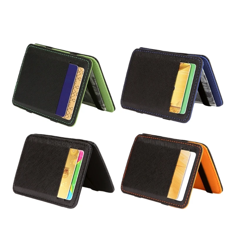 

Leather Credit Card Holder Holds up to 10 Cards Cash Wallet Men Wallet Purse Business Card Card Holder