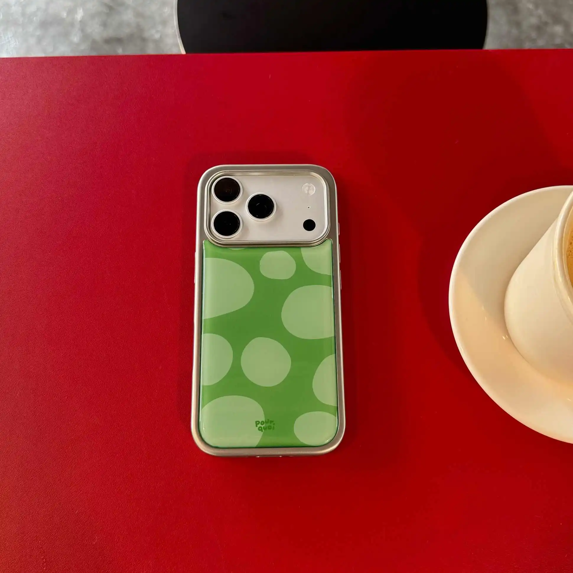 Korean Minimalist Style Art Green Polka Dots Phone Case For IPhone 17 ...