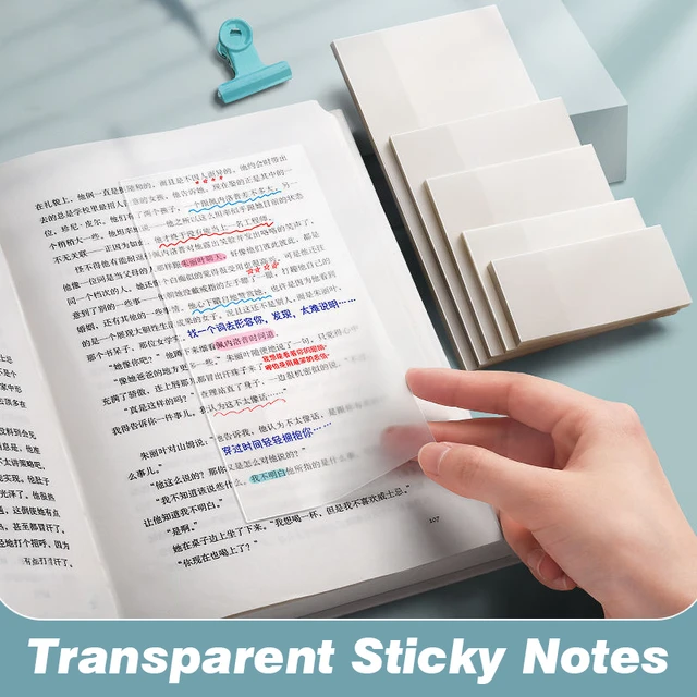 PET Transparent Sticky Note Pads, Multicolor Waterproof Memo Notes, 50  Sheets Self-adhesive Sticky Note for School Office Family - AliExpress