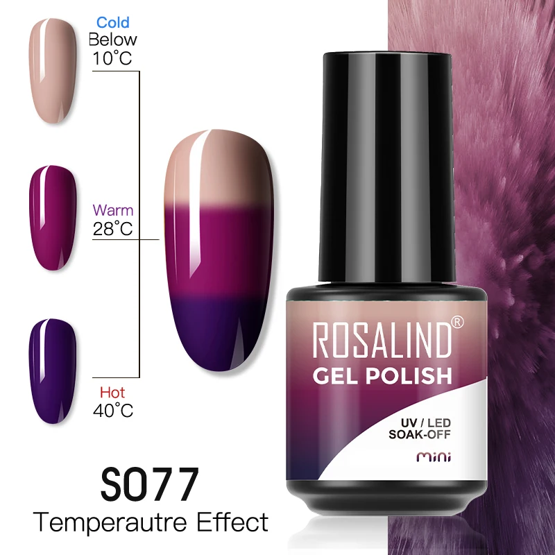 ROSALIND Thermal Nail Polish Color Changes With Temperature UV Glitter Nail Gel Semi Permanent Varnishes For Nails Art