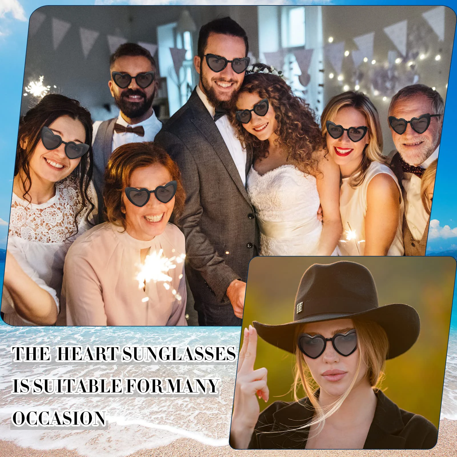 12-100 Pcs Heart Sunglasses Wedding Favors for Guests Bridal Bachelorette Party Gifts Vintage Heart Glasses Birthday Party Favor cosplay glasses party toys