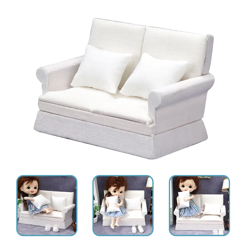 

Dollhouse Sofa Miniature Couch Toy Decoration Chair Ornament Decorations Living Room