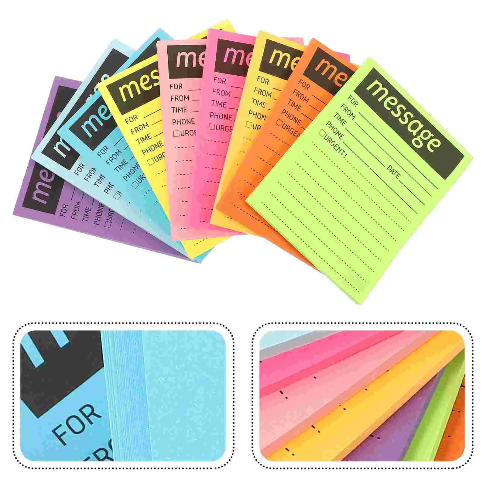 

9 Books Fluorescent Sticky Notes Colored Stickers Accessory Multi-function Memo Message Pads Daily Use Paper Household Office