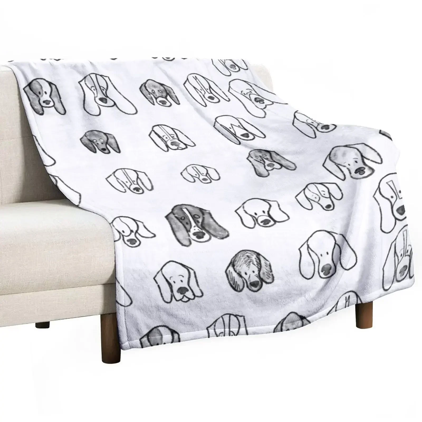 Hound Faces Throw Blanket Fashion Sofas Sofa Throw For Baby Thins Blankets