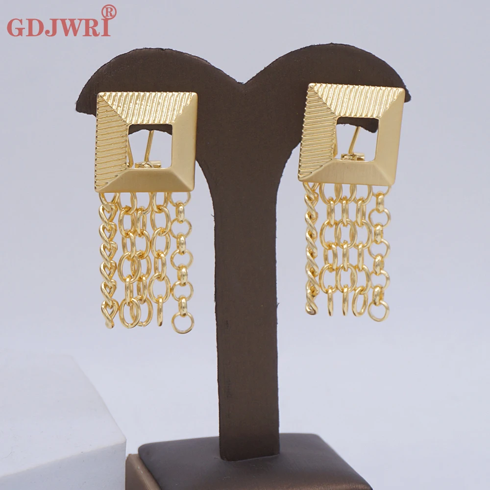 

Retro Minimalist Square Earrings Irregular Gold Color Plated Earrings New Tassel Girl Fashion Earings For Women Accessories Gift