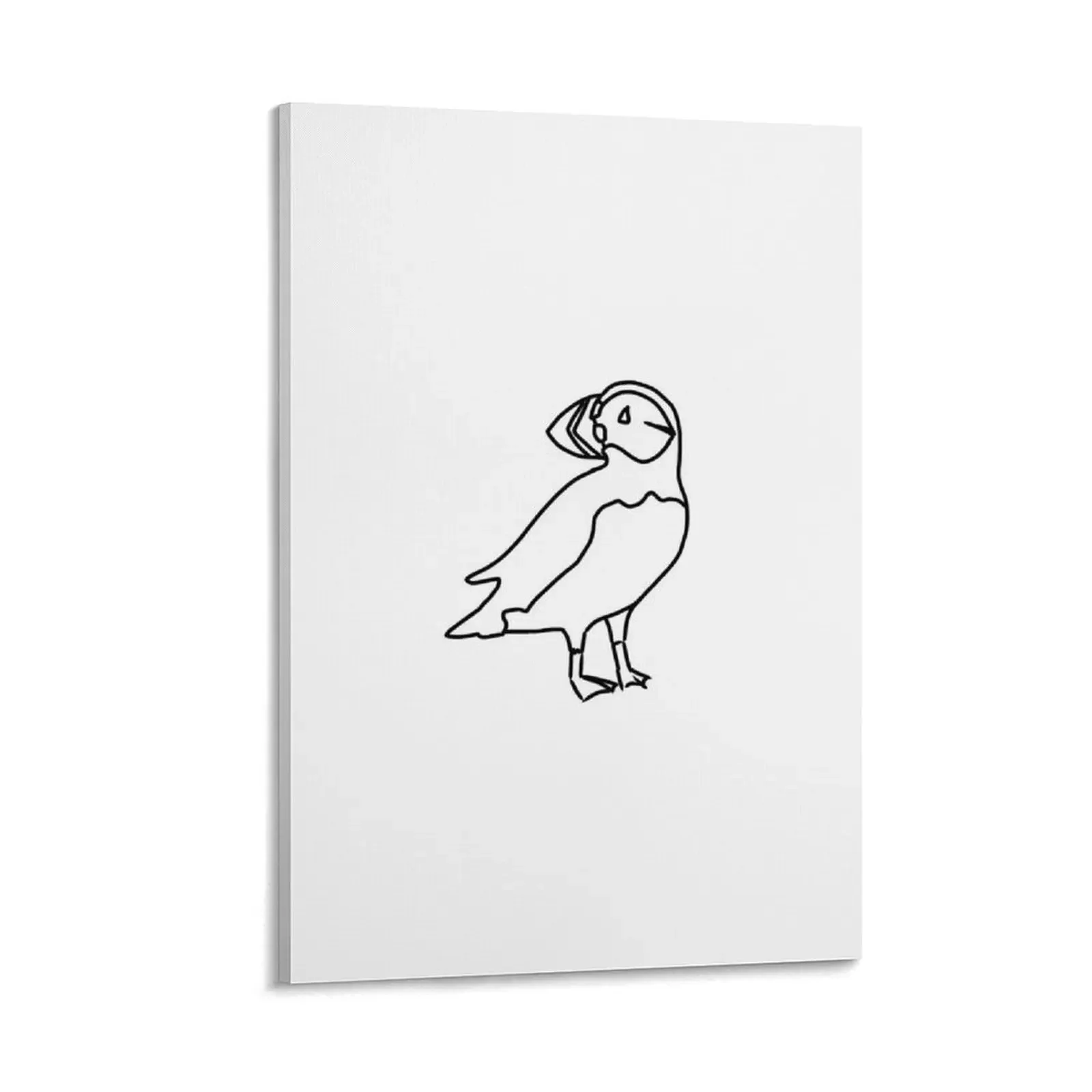

Black and White Puffin Line Art Canvas Painting stickers & posters Decoration for home anime room decor cute room decor