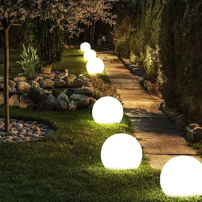 Outdoor Solar LED Ground Ball Lights Remote Control 16 Colors Floor Street Lawn Lamp Wedding Party Holiday Home Decor Lamp