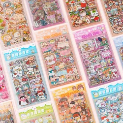 6sheets/lot Cartoon Girls Sticker Pack Cute Kawaii Stickers Set DIY Material Waterproof PVC Decorative Decals Phone Diary Kids