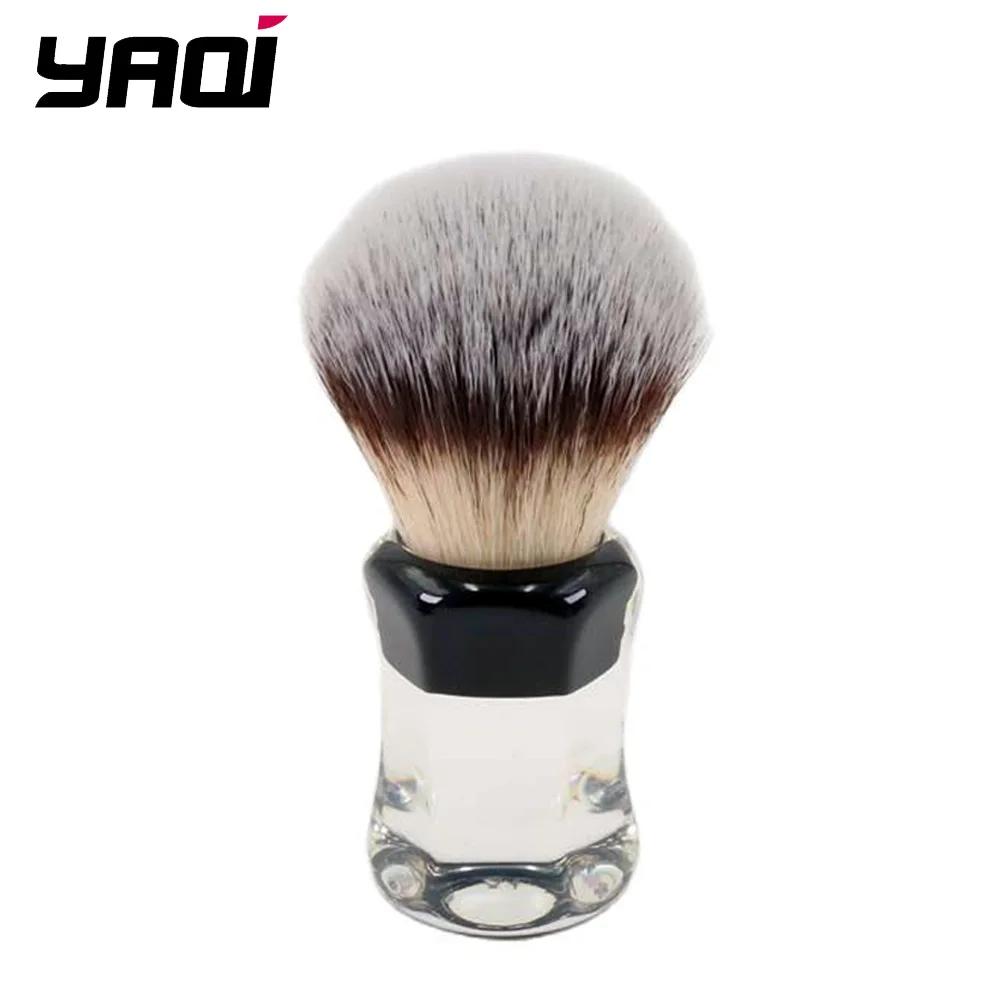 Yaqi Robin-brocha de afeitar para hombre, pelo sintético, mango  transparente - AliExpress