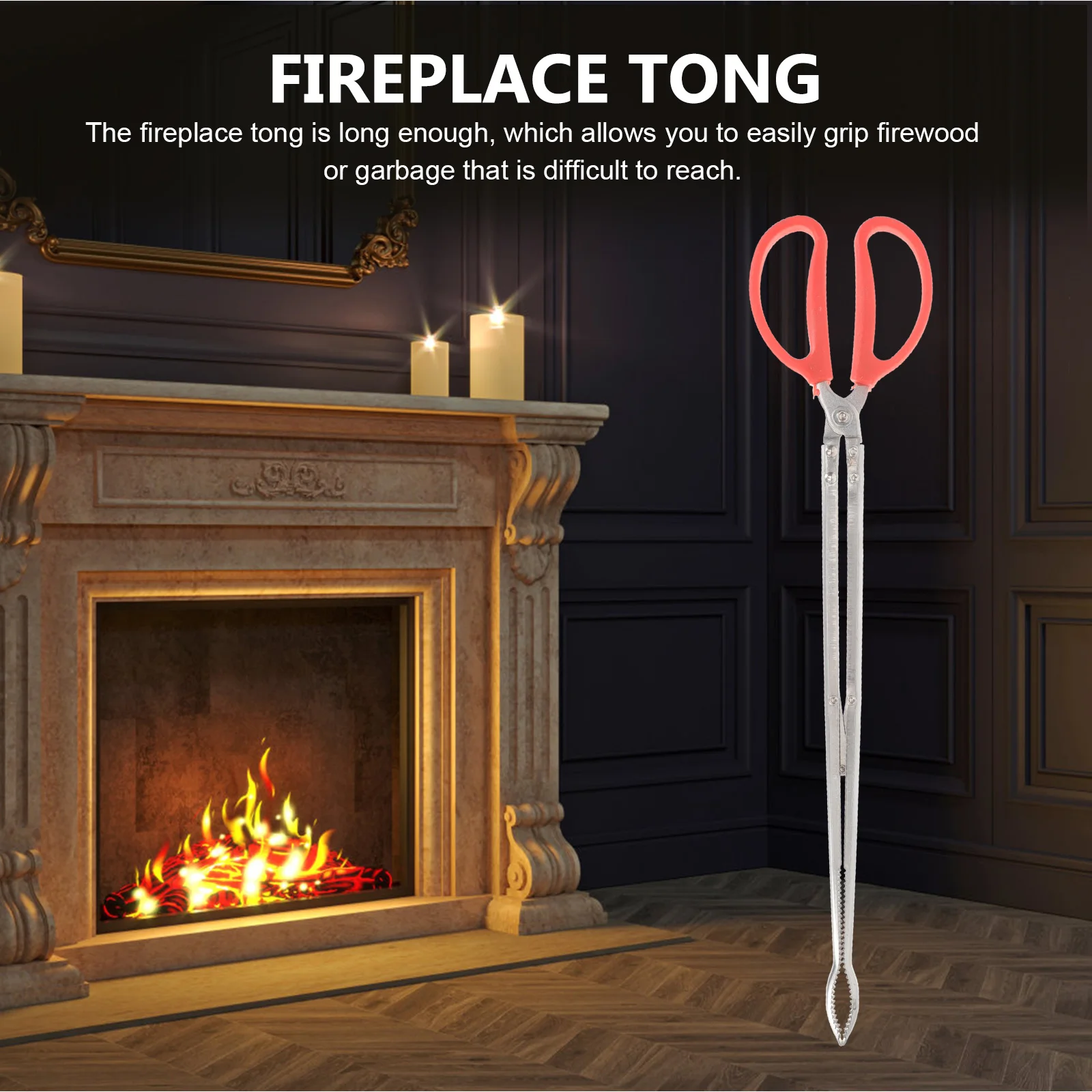 Firewood Tongs Fireplace Claw Heavy Duty Long for Outdoor Grabber Pit Tools Log