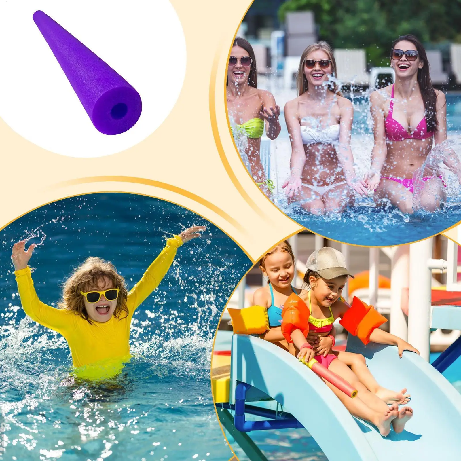 Große Hohle Schaumstoff-Schwimmnudeln Bunte Weiche Schwimmhilfen Wasserdichte Trainingshilfe für Schwimmpartys Outdoor-Wassersport – Detail 7