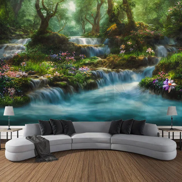 Tapisserie de forêt magique, arbre de vie naturel, tapisserie murale,  féerique, Art suspendu, salon, chambre à coucher, dortoir - AliExpress