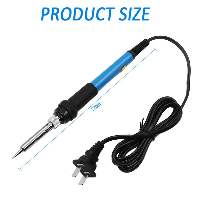 Adjustable Temperature Electric Soldering Iron 220V 110V 60W Welding Solder Rework Station Blue Heat Pencil Tips Repair Tools images - 6