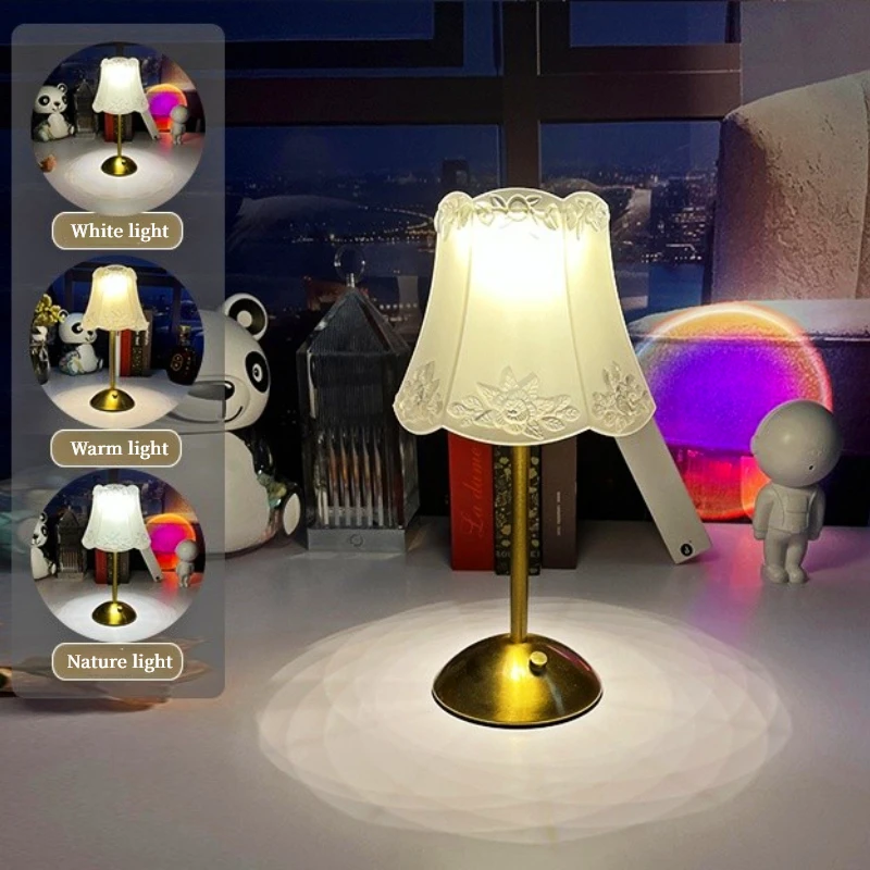 

Crystal LED Table Lamp Touch Dimming Desk Light USB Wireless Bedside Lamp Eye-Protection Reading Light Coffee Bar Hotel Decor