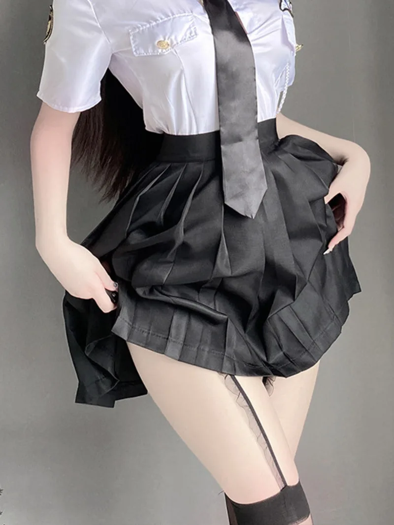 

New Sexy Uniform Temptation Role Playing Pleated Skirt Set Tie Design Sense Nightclub Erotic Mature Elegant Gentle Bold 5HWI