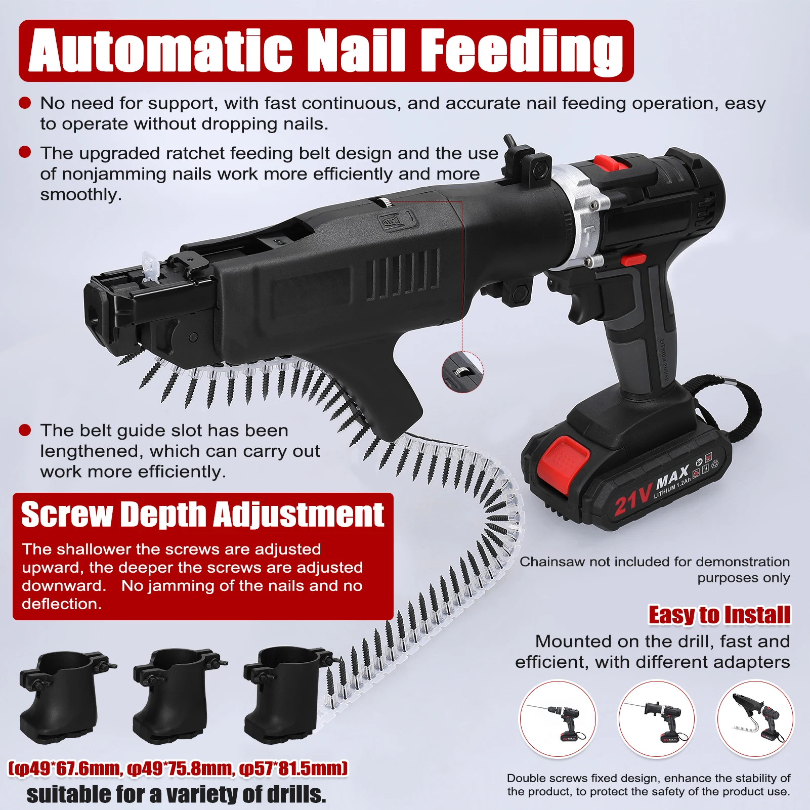 Electric Nailing Machine Woodworking Stapler Conversion Tool Automatic Lithium E