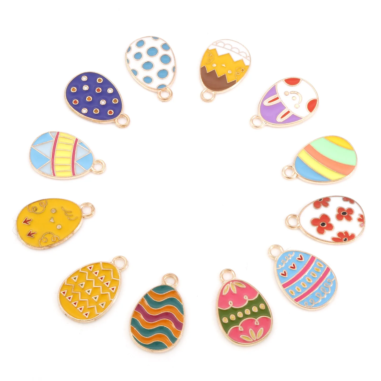 10pcs Easter Colorful Eggs DIY Design for Jewelry Making Earring Bracelet  Necklace Keychain Handmade Accessories Enamel