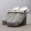 2025 New Design Sandals for Men Thick Bottom Fashion Slippers Mens Garden Shoes Solid Color Breathable Clogs Casual Beach Shoes 2