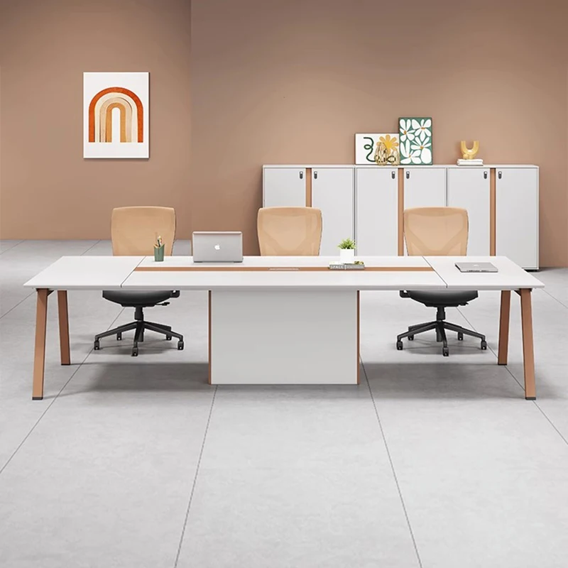 

Modern Study Office Desk Vertical Reception White Meeting School Table Conference Console Escritorio Oficina Rustic Furniture