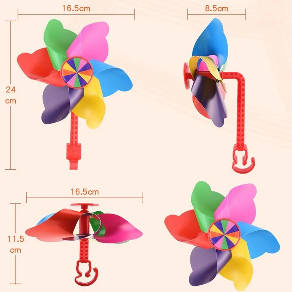 Long Pole/ Short Pole Children Bicycle Windmill 10 Styles Plastic Cartoon Colorful Pinwheel Scooter Decorative Outdoor Kids Toys bicycle windmill