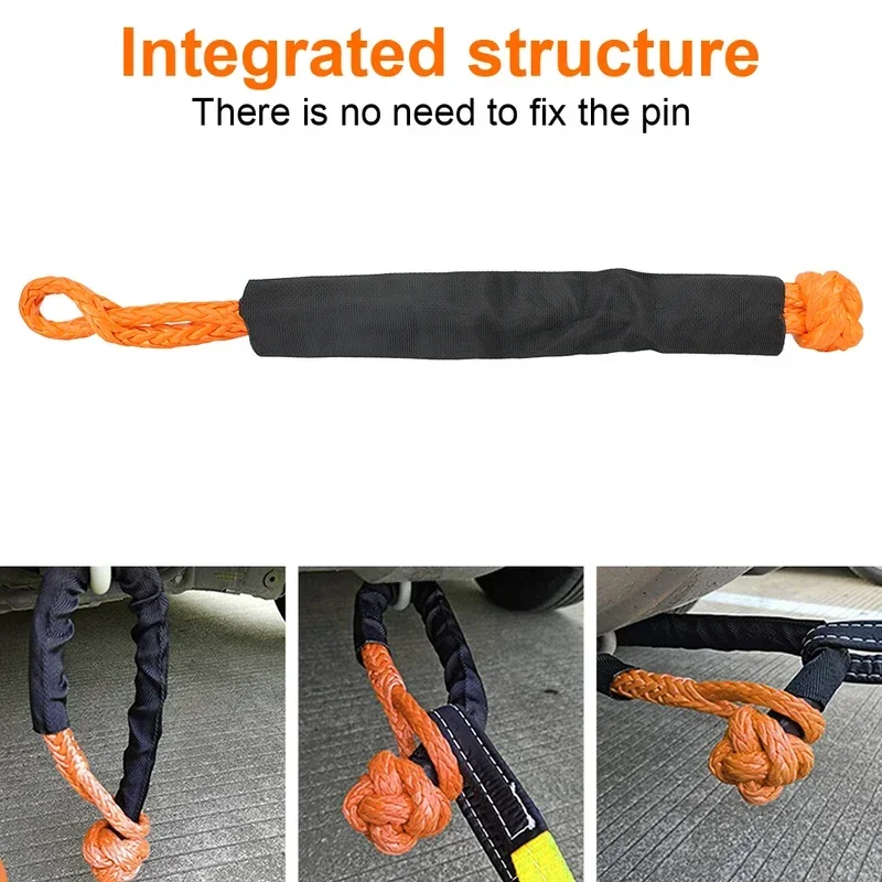 soft shackle Synthetic Fiber for Vehicle Recovery Off Road Towing Ropes Car Trailer Pull Rope 38000 Lbs