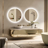 Bathroom Mirror with LED Lights Circle Backlit Illuminated Wall Mounted Lighted Mirror Anti-Fog 3 Colors Change IP65 Dimmable - Image 4