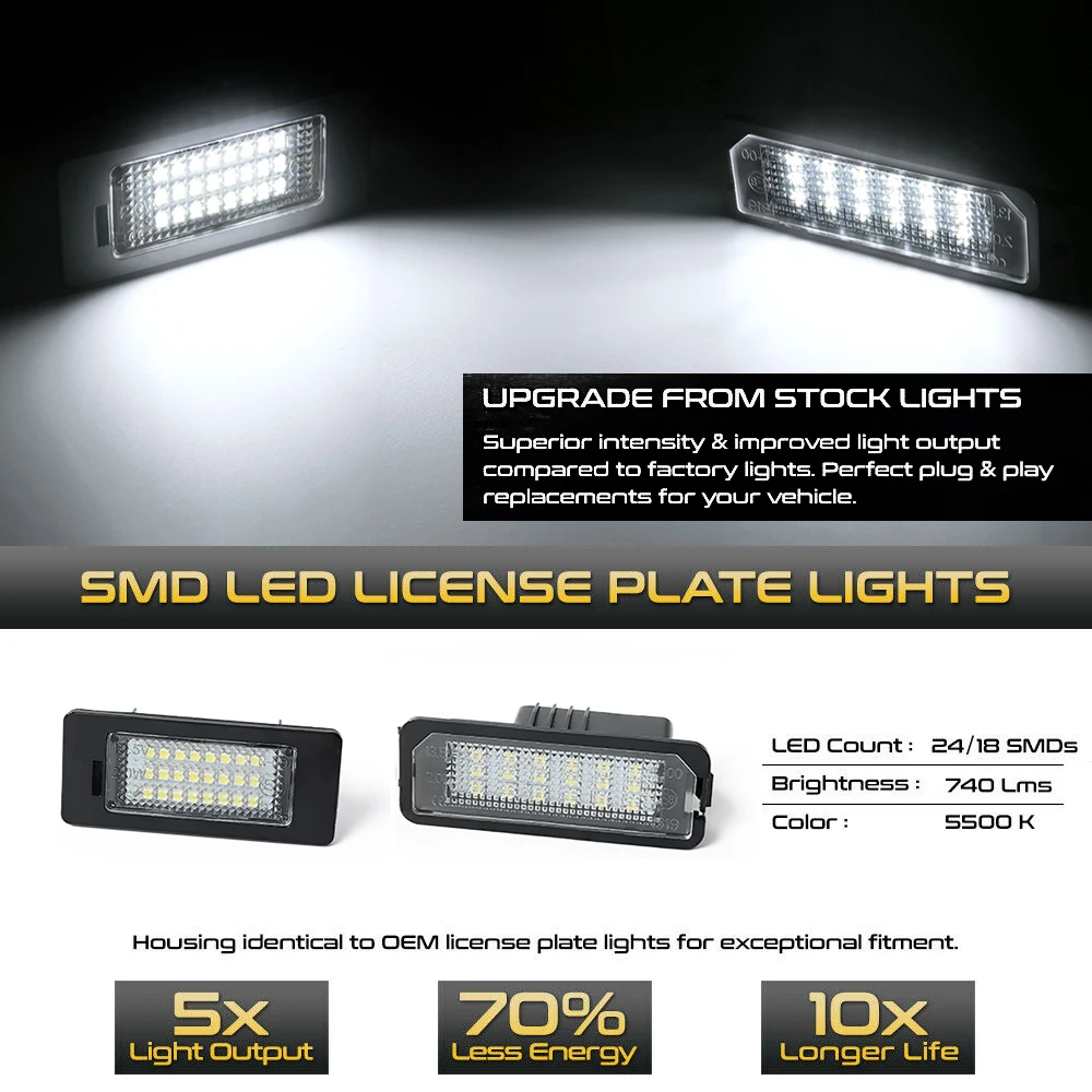 LED illuminazione targa Seat Altea EXEO IBIZA LEON TOLEDO Modulo con approvazione. 