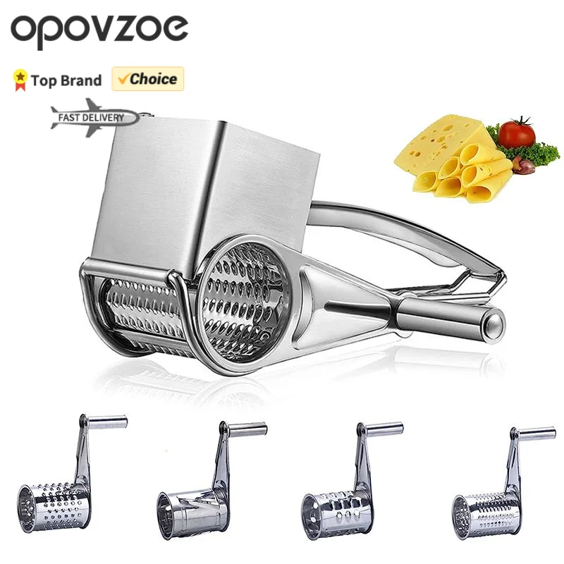 Stainless Steel Kitchen Grater Tool  Cheese Grater Wont Cut Finger - Rotary  Cheese - Aliexpress