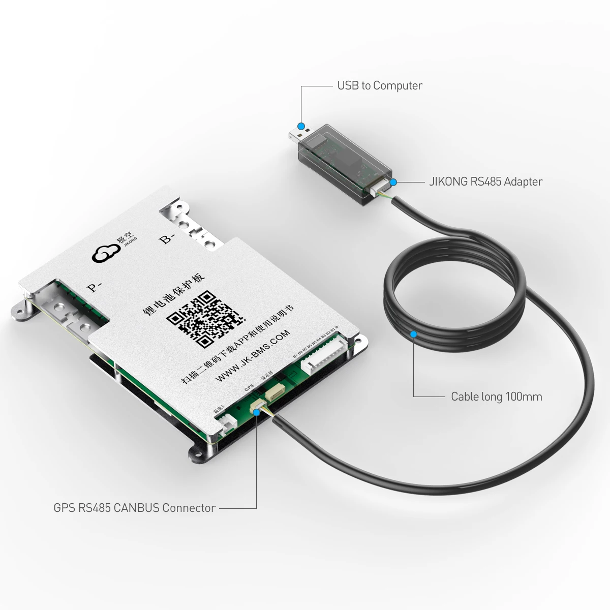 JIKONG BMS JKBMS RS485 Adapter to USB for Computer JKBMS Accessory