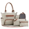 7pcs Nappy Changing Bag Set,Multifunction Mummy Tote Bag Baby Changing Bag Shoulder Handbag Travel Diaper Bag 1