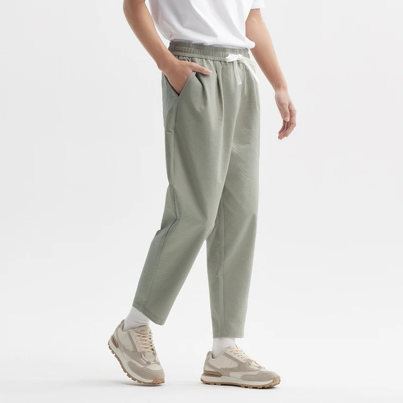 Semir Casual Trousers Men 2024 Summer New Daily Simple Commuter Loose Tapered Nine-Minute Trousers Elastic Waist Trousers 4