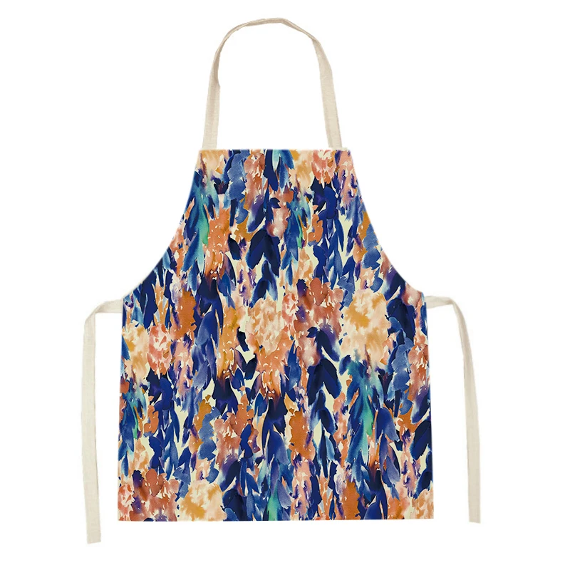 

Flowers Pattern Kitchen Aprons for Women Linen Bibs Household Cleaning Apron Home Cooking Baking Apron for Kitchen Child