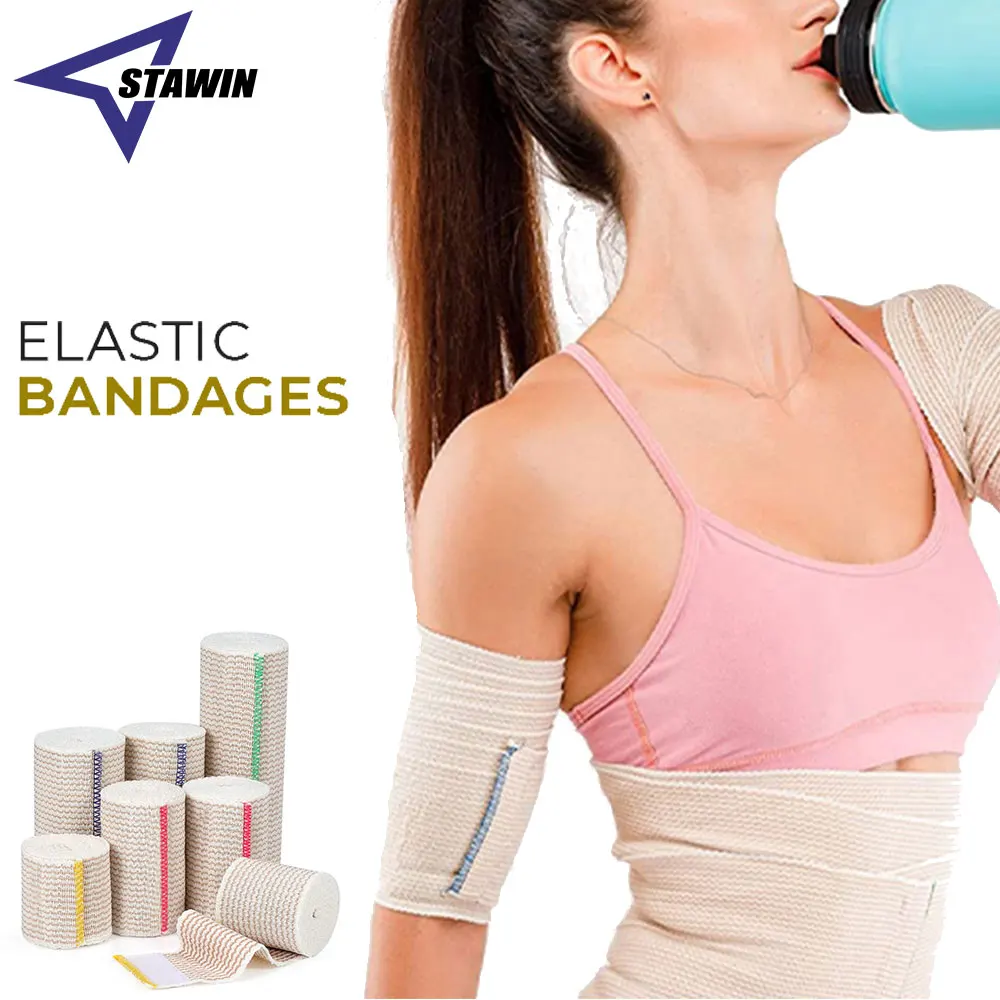 

Elastic Bandage - Self-Closure Compression Wrap for Legs, Knees, Ankles, Wrists, Elbow, Shoulders - Athletic Stretchable Bandage
