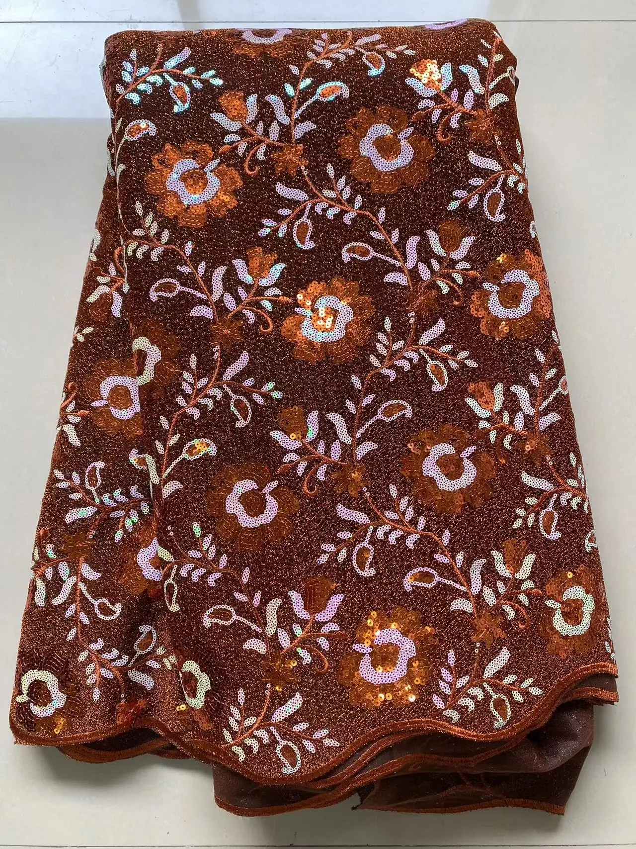 

African Flocking Velvet Lace Fabric With Sequin 2023 High Quality Flocking Lace Fabric For Sewing Women Evening Party Dresses