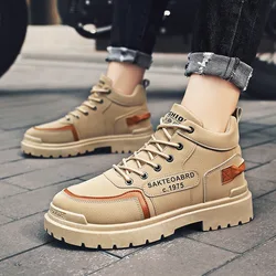 Men's Trendy All-match Boots Waterproof Wear-resistant Hiking Boots 2022 Autumn New High-top Sneakers Men Casual Platform Boots