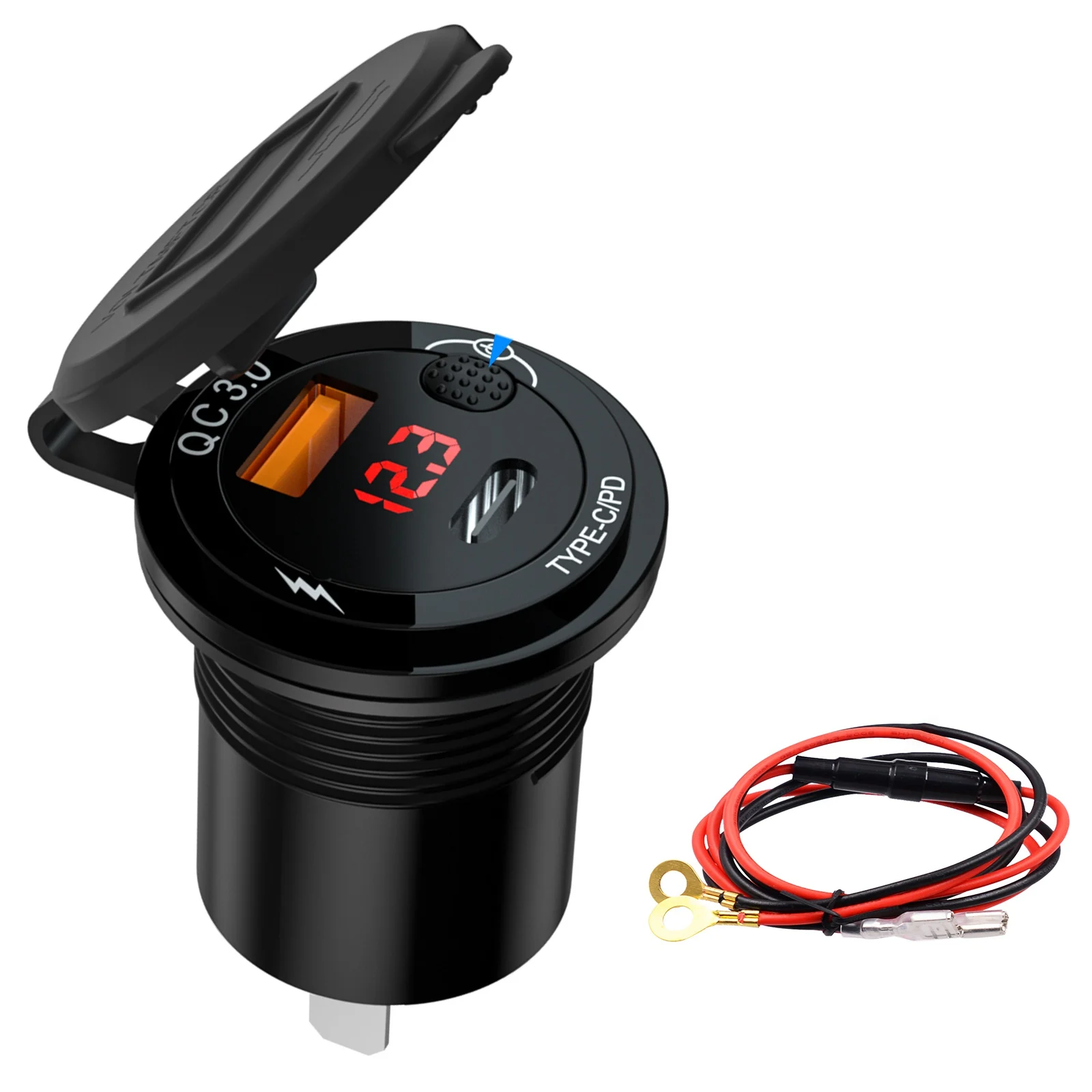 

12 В USB PD зарядная розетка с фотографией и выключателем питания 20 Вт а автомобильное зарядное устройство адаптер универсальный грузовик для телефона планшета A