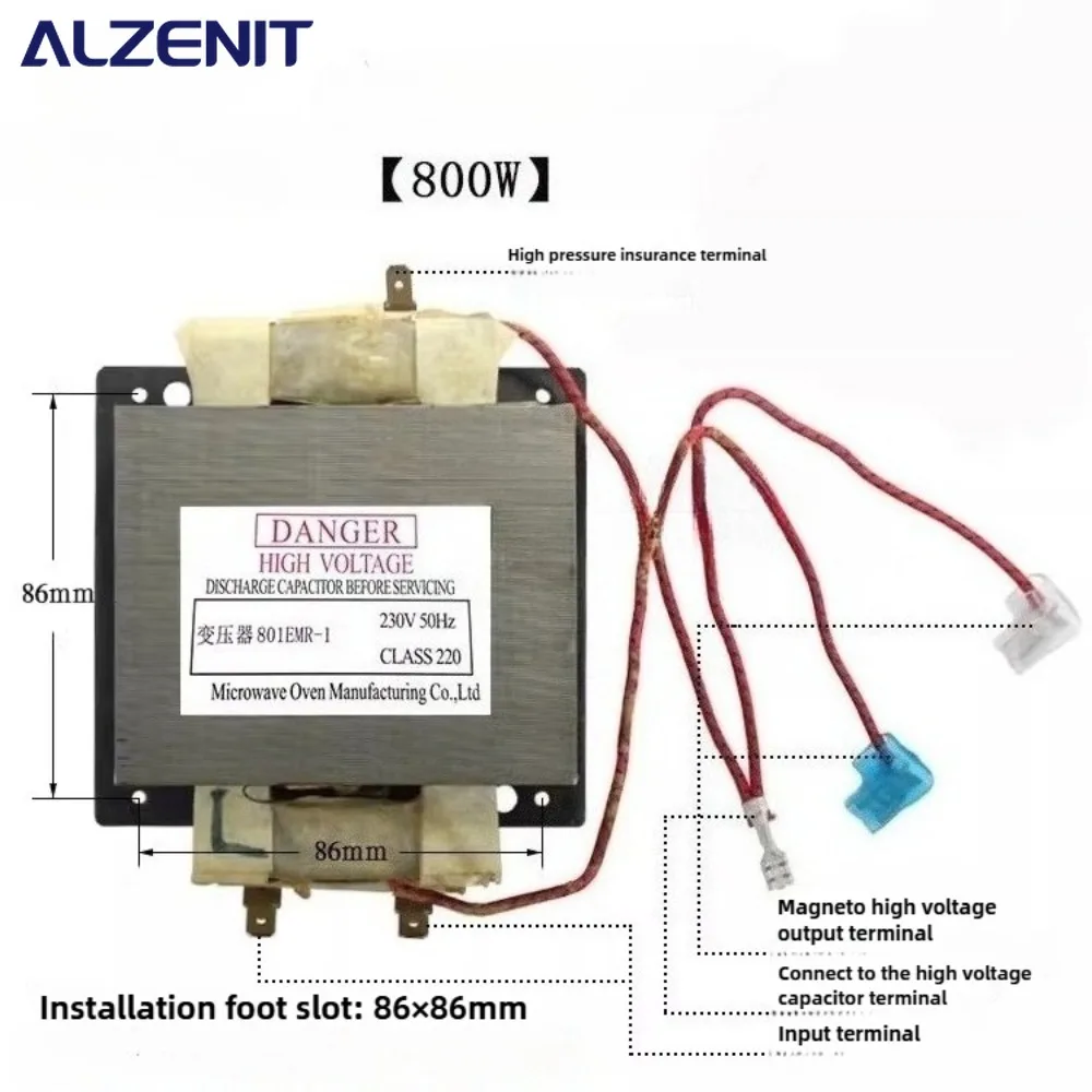 For Midea Microwave Oven Transformer 801EMR-1 230V 50Hz 800W