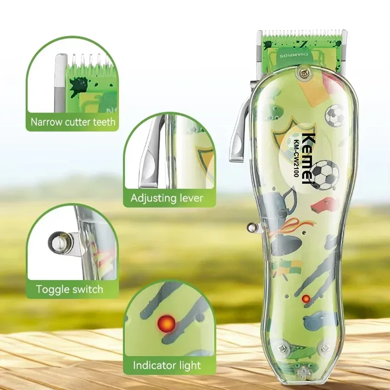Kemei KM-CW2100 USB Rechargeable Pet Hair Trimmer Four Gears Adjustable Cordless Scissors Electric Hair Clipper 4