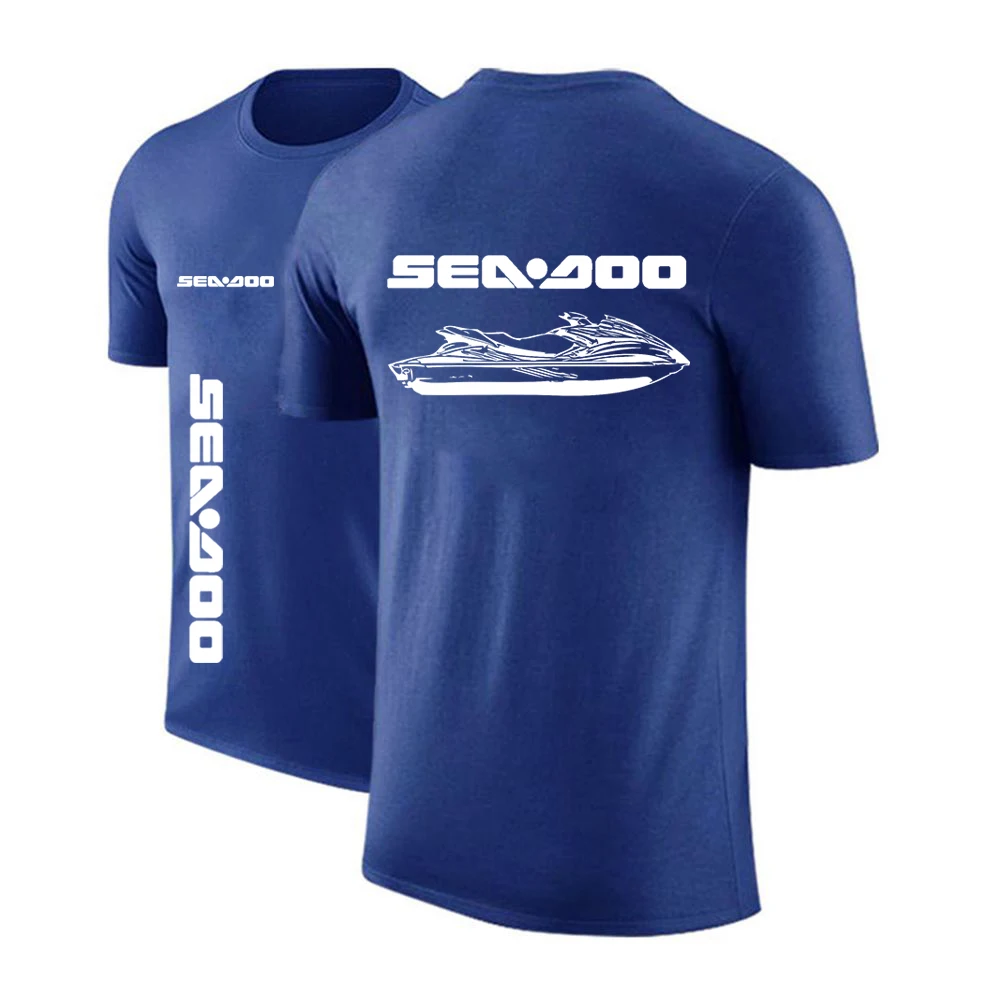 Sea Doo-새로운 남성 프린트 여름 인기 티셔츠, 캐주얼 스포츠 반팔 라운드 넥 솔리드 탑스 티셔츠 2023