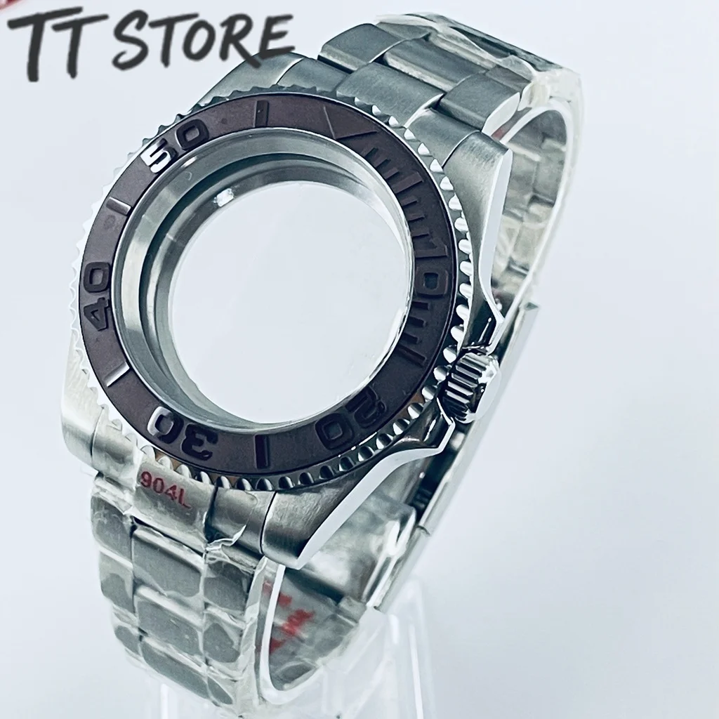 Silver 40mm Watch with Ceramic Bezel and Sapphire Case