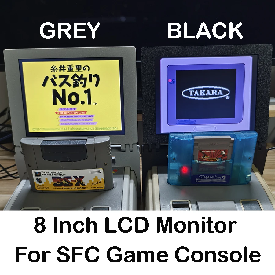 8인치 4:3 LCD SFC 게임 콘솔 휴대용 디스플레이 화면, SNES AV 출력용 고음질 스테레오 기능이 있는 접이식 미니 모니터