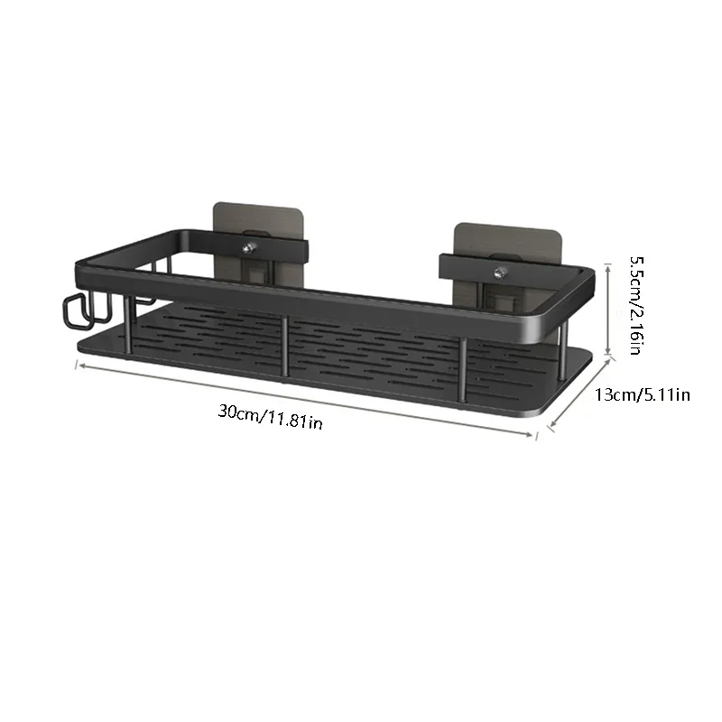 Wall shelf Wall Mounted 2 Tier Shelf No Drill Bathroom Shampoo Holder Floating Shelf Bathroom Kitchen Organizer
