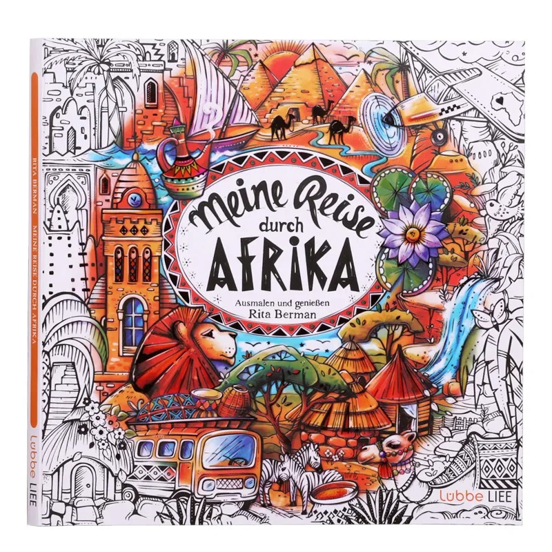 Meine Reise durch Afrika Africa trip coloring book adult adult graffiti decompression painting book 6