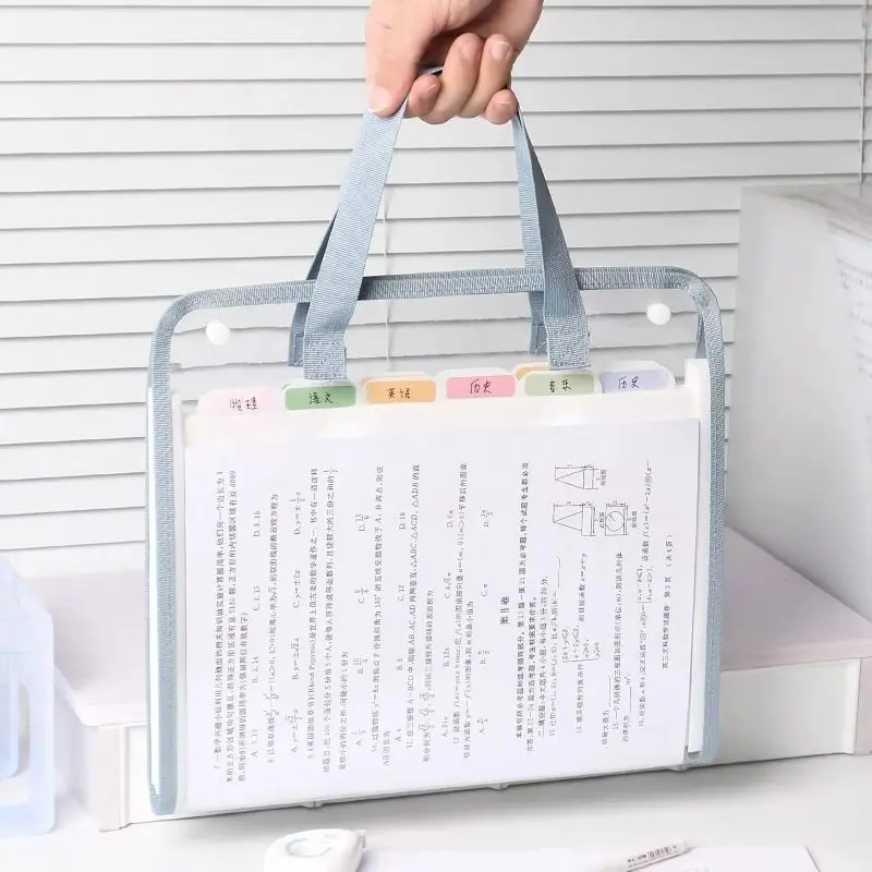 A4 Horizontal Document and Material Bag Subject Tutorial Bag Transparent Test Paper Storage Bag Multi-layer Organ Bag