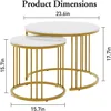 Coffee Table Faux Marble Nesting Table for Small Place 2 Sets Modern Furniture Living Room Sets End Side Table Night Stand 3