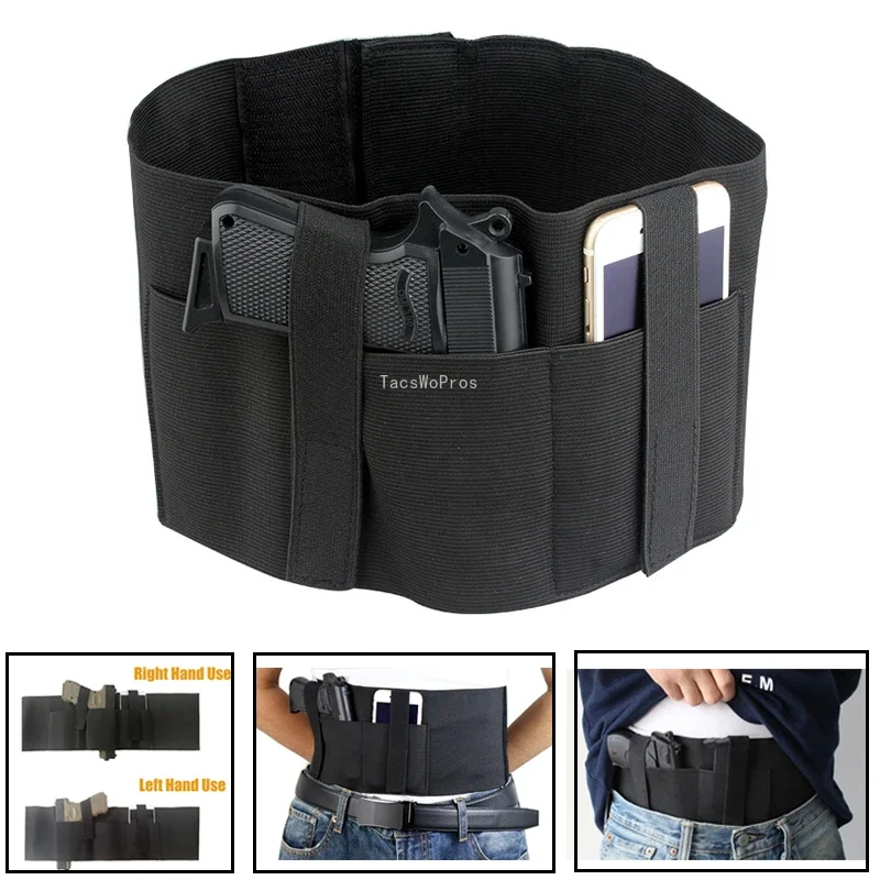 Universal Tactical Pistol Holster Elastic Hunting Belly Band Guns